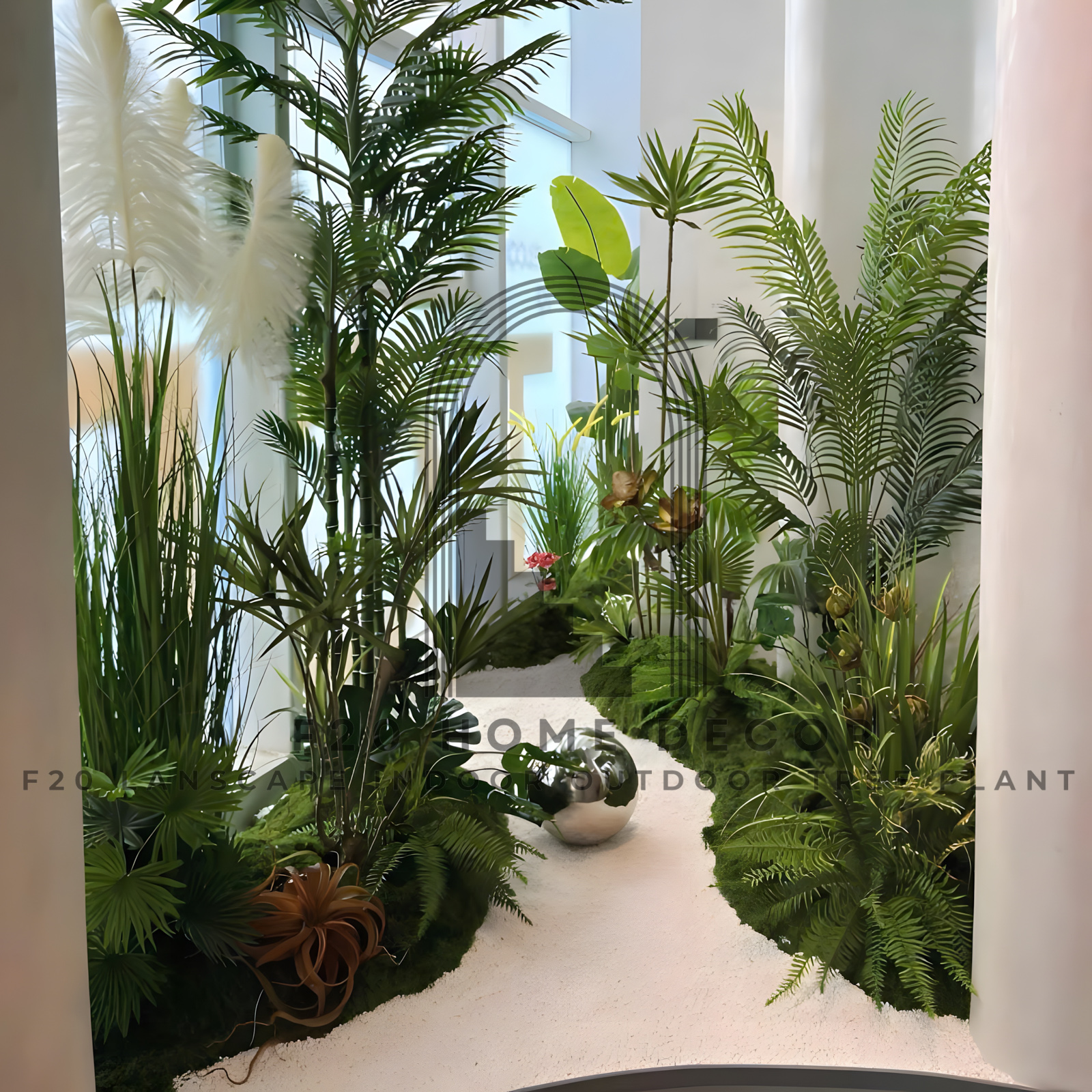 Cây giả trang trí tiểu cảnh nhiệt đới cho khách checkin tại cửa hàng