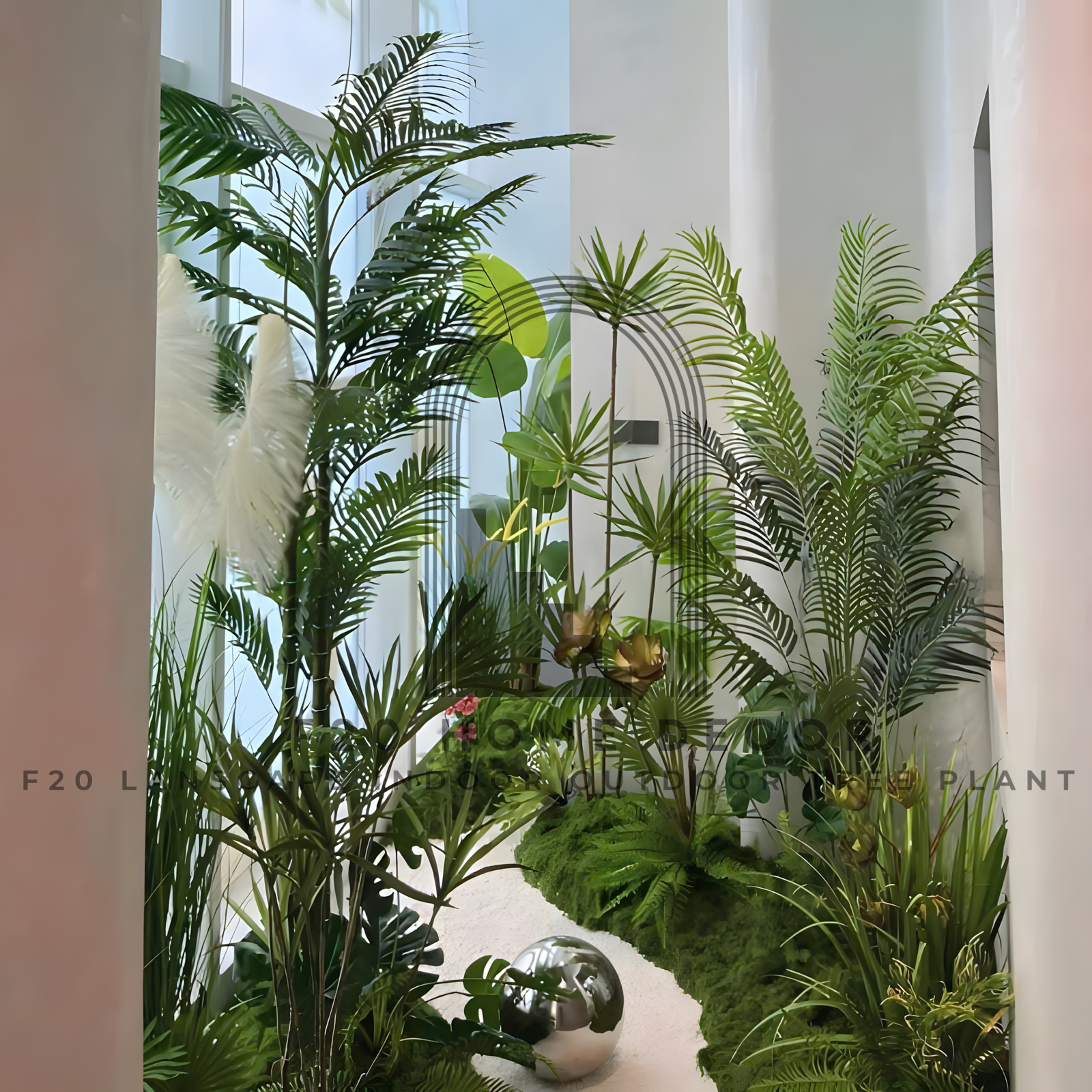 Cây giả trang trí tiểu cảnh nhiệt đới cho khách checkin tại cửa hàng