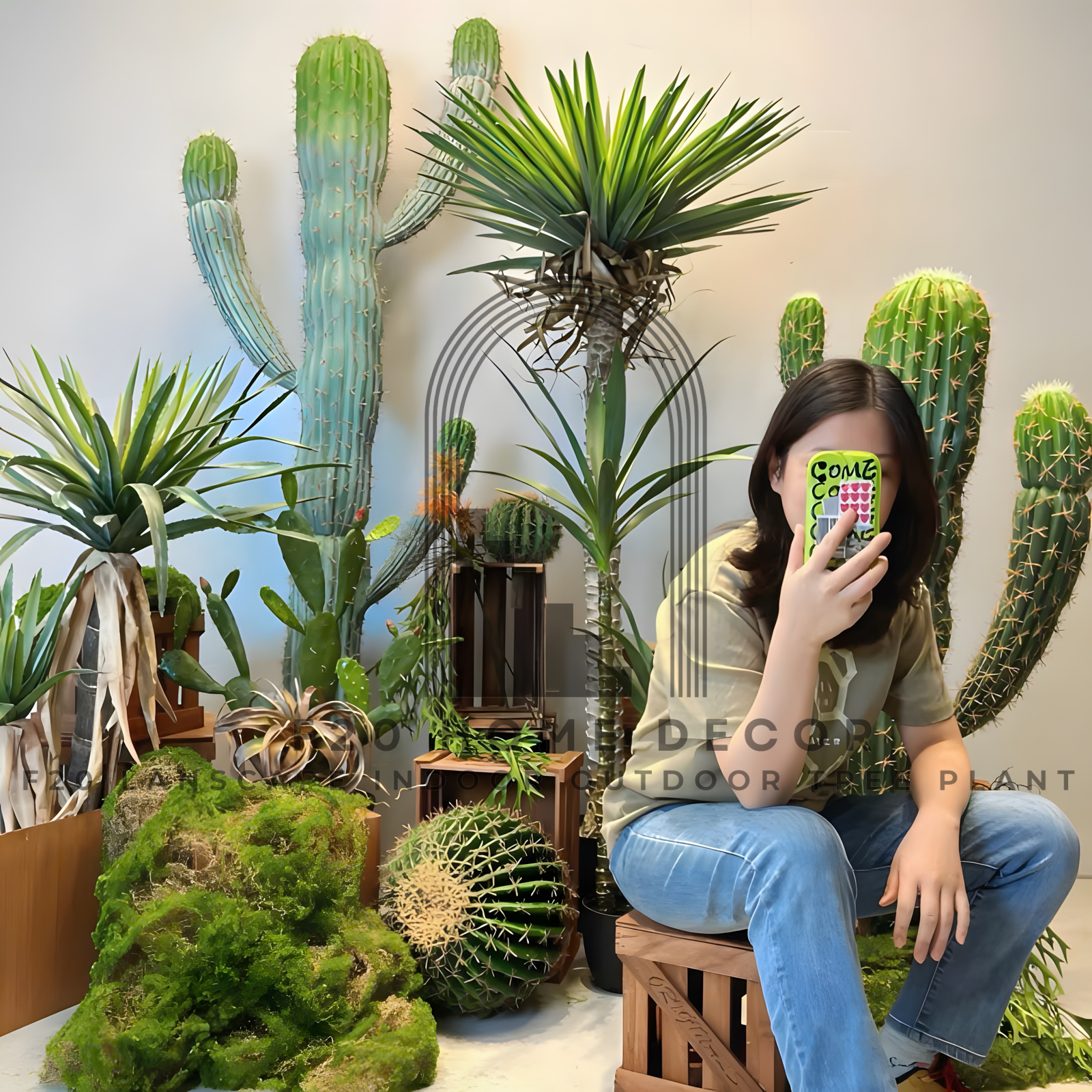 Cây giả trang trí decor nội thất, quán cafe, shop thời trang, cửa hàng