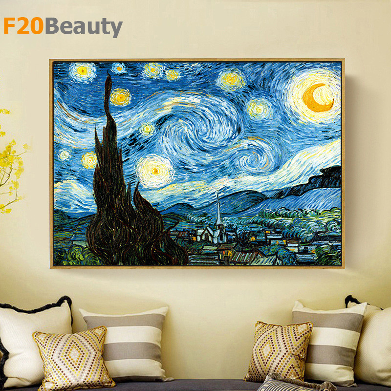 Tranh treo tường Van Gogh - Đêm đầy sao - Tranh Canvas nghệ thuật ...