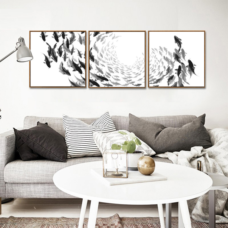 Tranh treo tường bầy cá