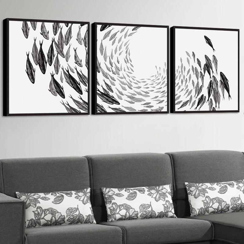 Tranh treo tường bầy cá