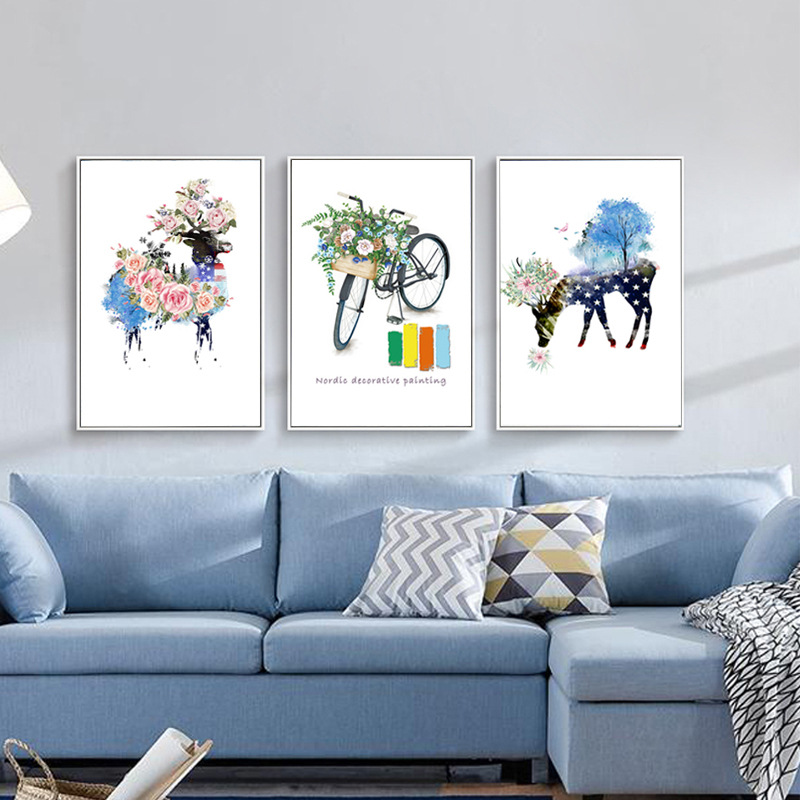 Bộ tranh treo tường Hươu mùa xuân