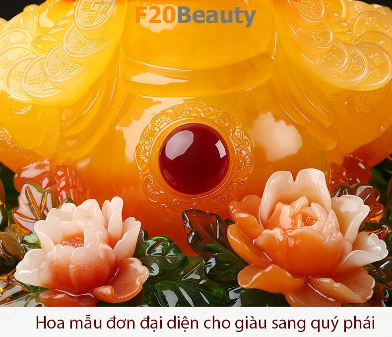 Cóc ngọc ngậm tiền và hoa mẫu đơn