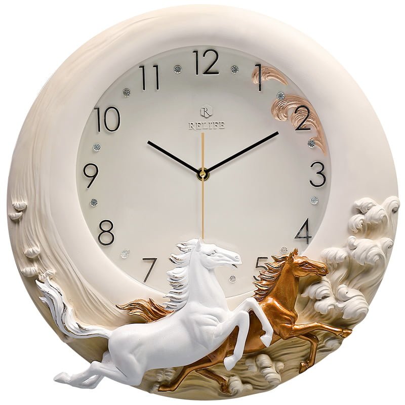 Đồng hồ treo tường cao cấp Song Mã Đạp Nước