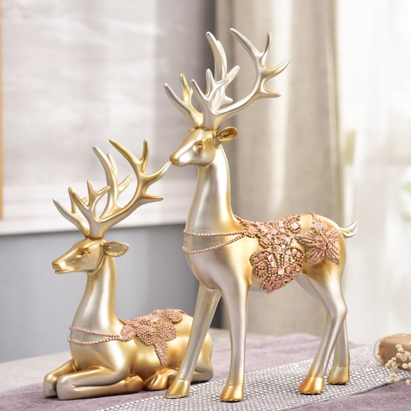 Hươu trang trí phong thủy vàng
