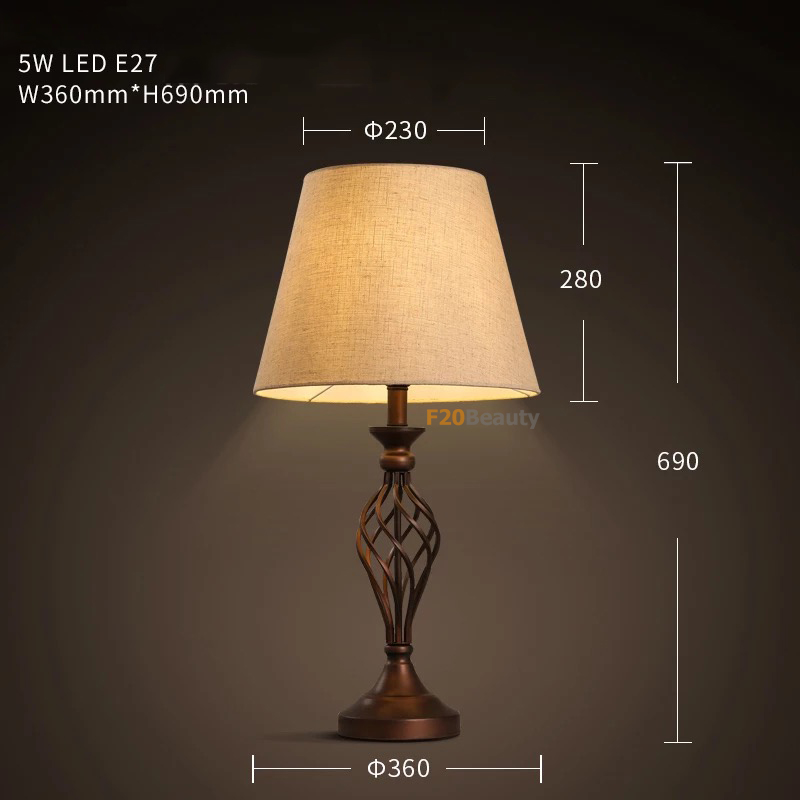 Đèn ngủ Hector để bàn đế kim loại