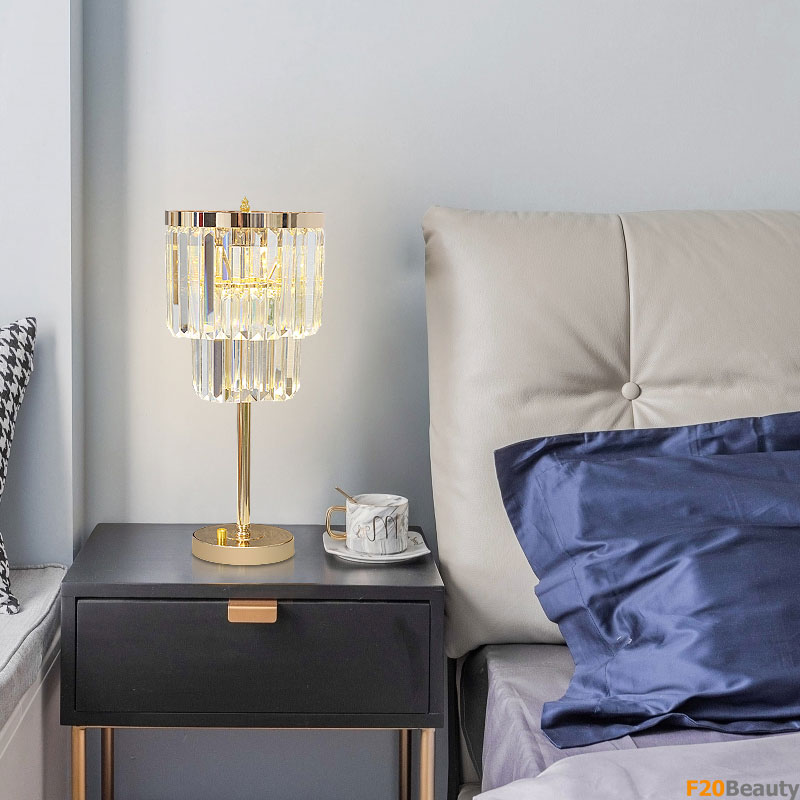 Đèn ngủ đẹp để bàn pha lê Luxen