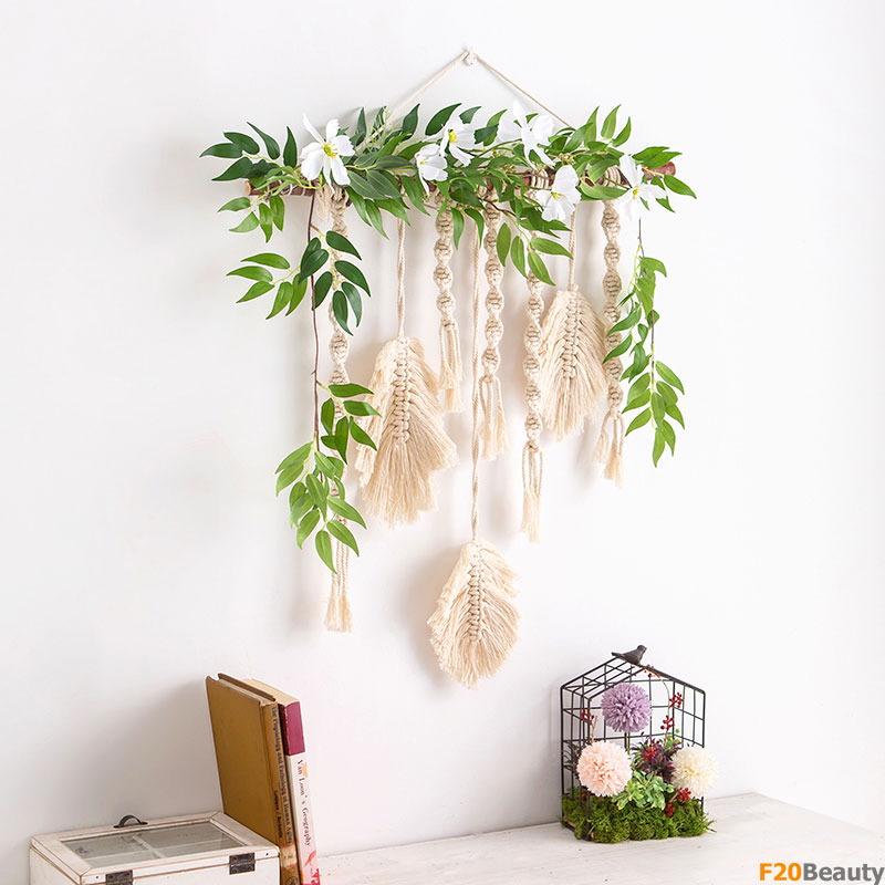 Tapestry hoa giả thêu treo tường