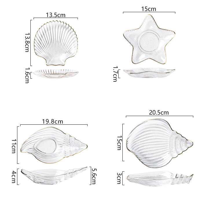 Khay đĩa thủy tinh đựng trái cây Ocean