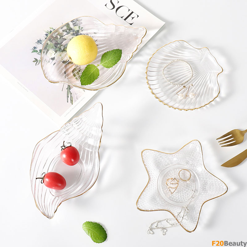 Khay đĩa thủy tinh đựng trái cây Ocean