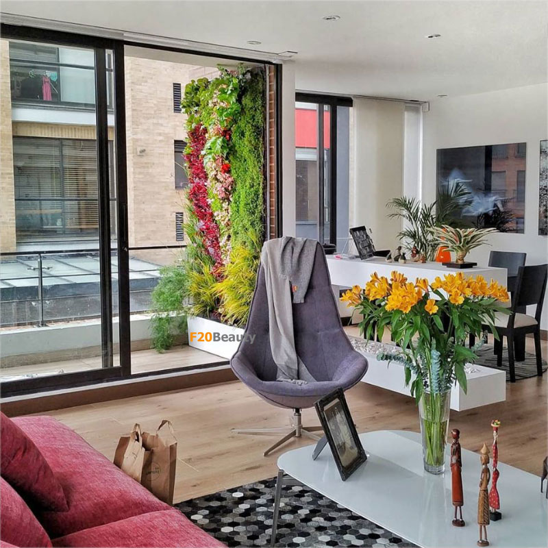 Tường cây lá giả thảm cỏ nhân tạo