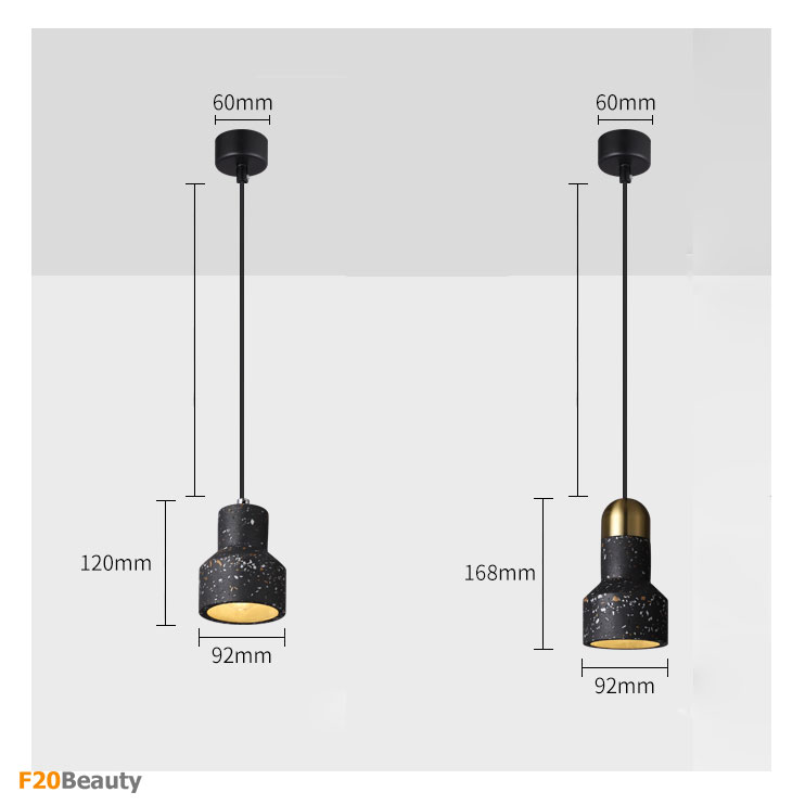 Kích thước đèn thả trần Macaron hiện đại