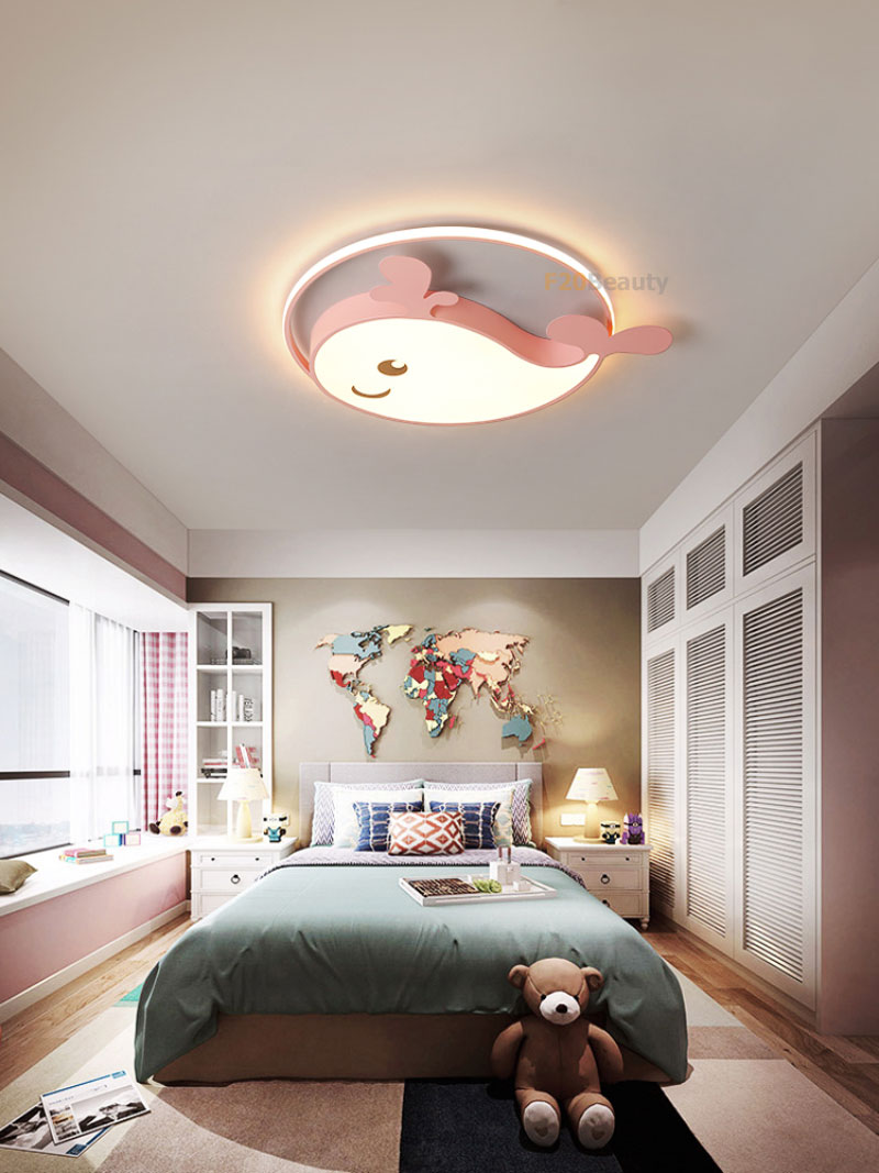 Đèn ốp trần hình cá heo trang trí phòng trẻ