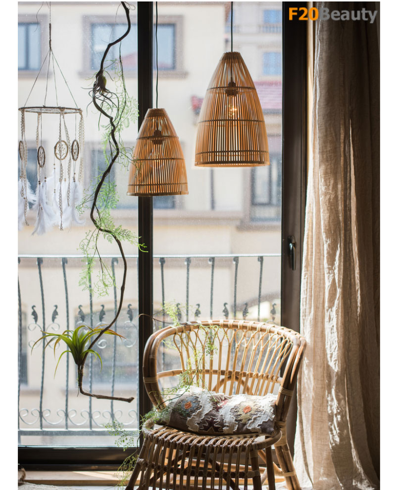 Đèn mây tre thả trần