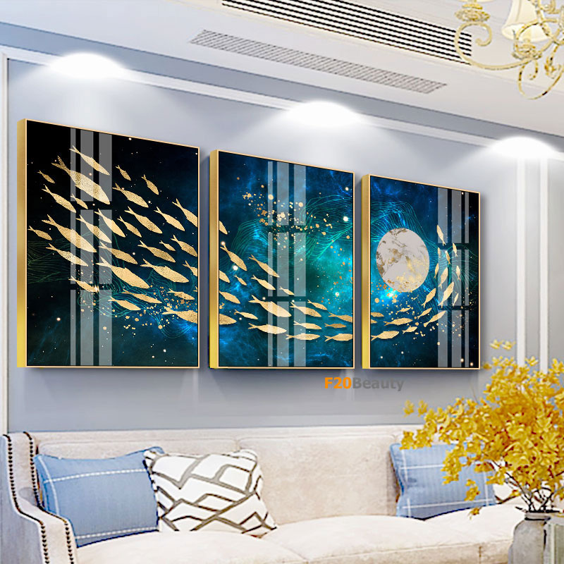 Tranh phù điêu thủy tinh Dancing Fish