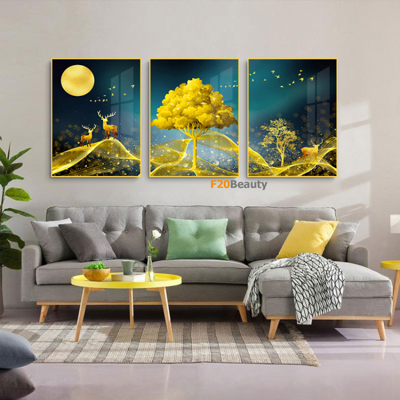 Tranh phù điêu thủy tinh Hươu và Rừng