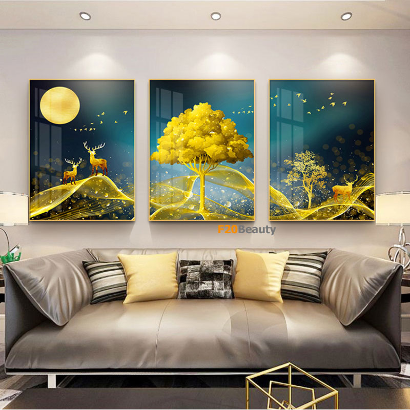 Tranh phù điêu thủy tinh Hươu và Rừng