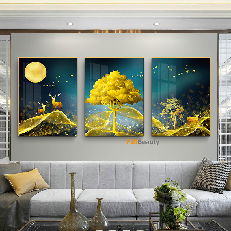 Tranh phù điêu thủy tinh Hươu và Rừng