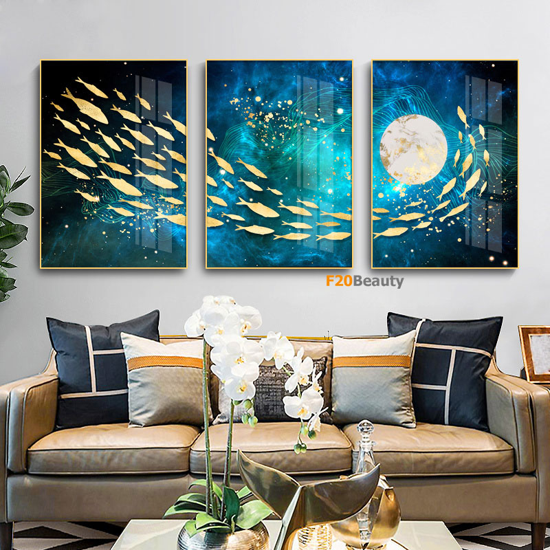 Tranh phù điêu thủy tinh Dancing Fish