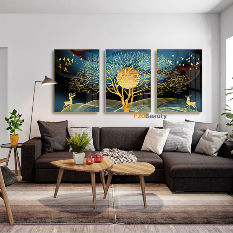 Tranh phù điêu thủy tinh Artemis Deer