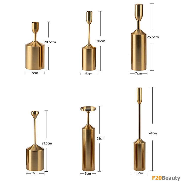 Chân nến kim loại mạ vàng