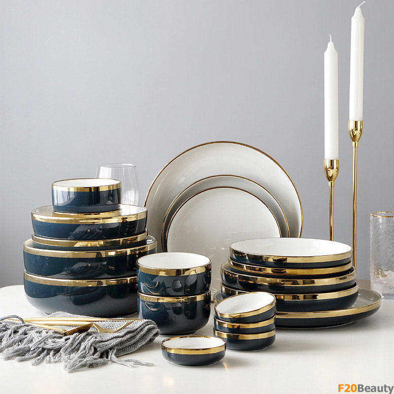 Bộ chén đĩa tô gốm sứ - Cho những bữa ăn thêm sang trọng 