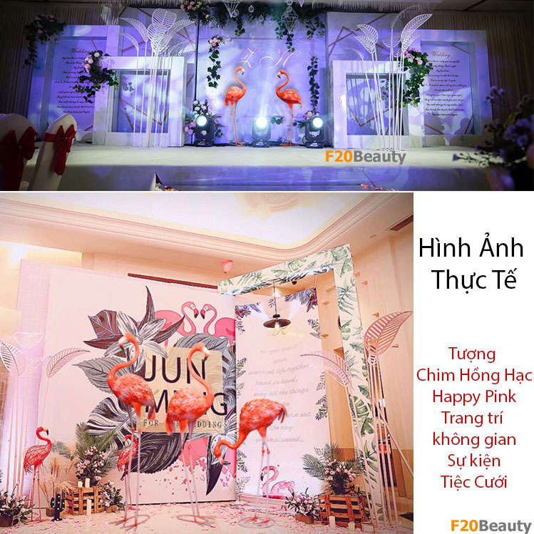 Tượng chim hồng hạc Happy Pink