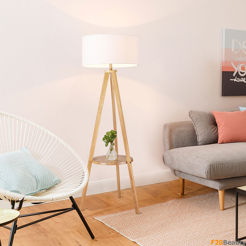 Đèn cây đứng Wood Agor thân gỗ